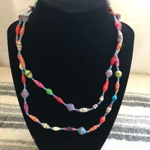 Fabulous African Paper Bead Necklace and Bracelets